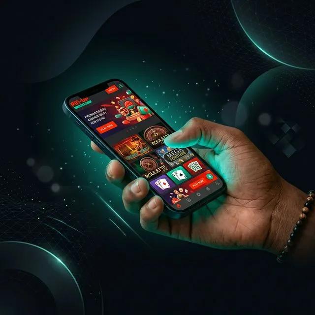 Pin-Up Casino Nigeria mobile app on smartphone